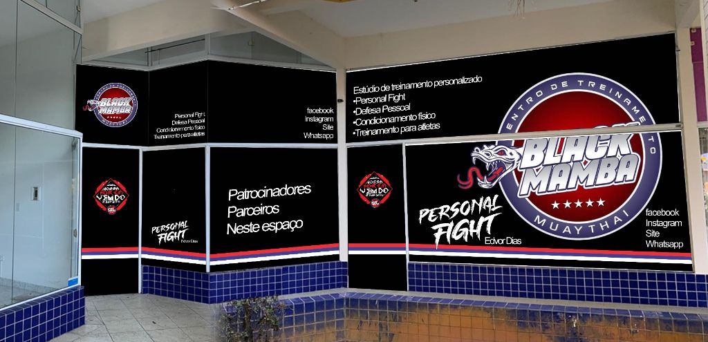 Adesivos Academia Black Mamba - Muay Thai